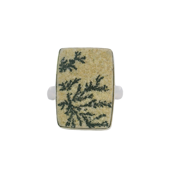 Sterling Silver Rectangular Russian Dendritic Opal Ring - Size 8 Erica DelGardo Jewelry Designs Houston, TX