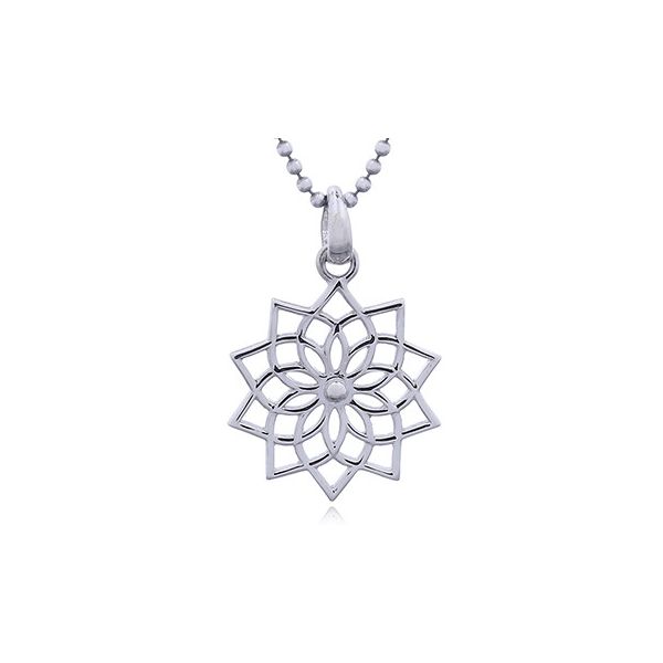 Sterling Silver Geometric Lotus Pendant Erica DelGardo Jewelry Designs Houston, TX