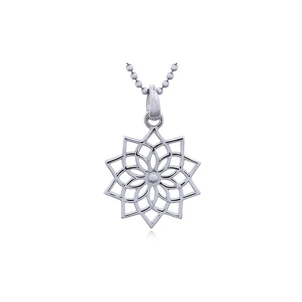 Sterling Silver Geometric Lotus Pendant Erica DelGardo Jewelry Designs Houston, TX