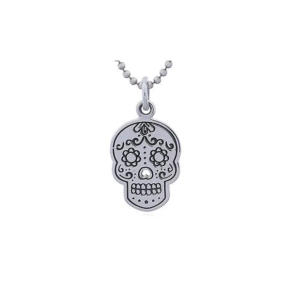 Sterling Silver Sugar Skull Pendant Erica DelGardo Jewelry Designs Houston, TX