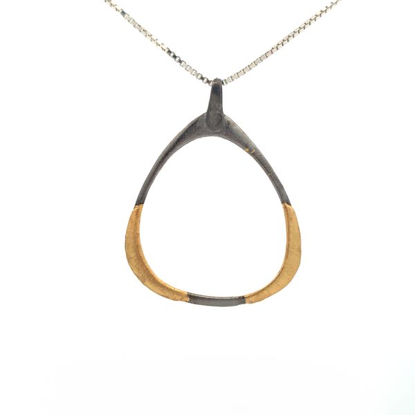 Sterling Silver Two Tone Rounded Triangle Pendant Erica DelGardo Jewelry Designs Houston, TX