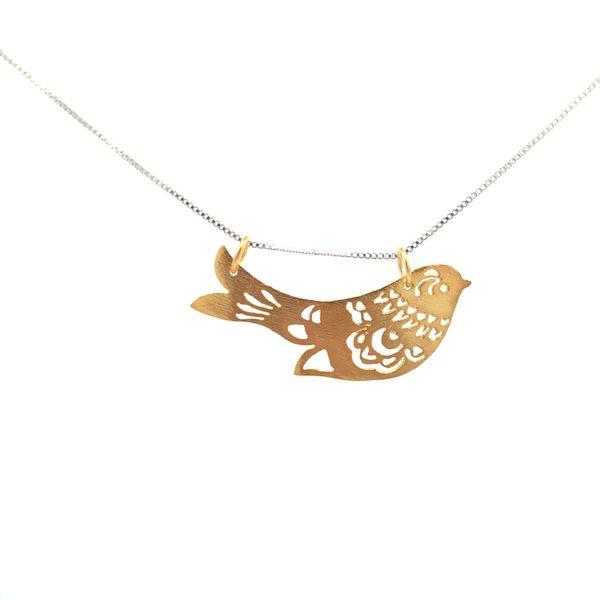 Sterling Silver GP Detailed Bird Pendant Erica DelGardo Jewelry Designs Houston, TX