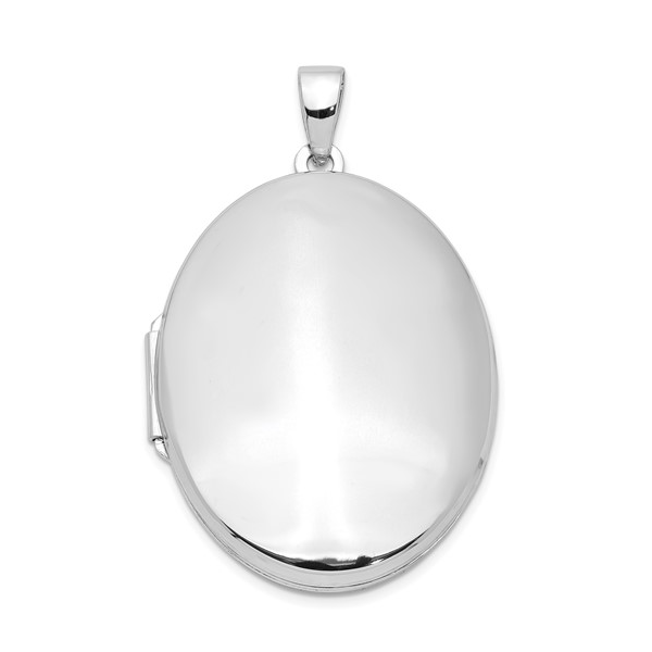 Rhodium-Plated Sterling Silver Oval Locket Erica DelGardo Jewelry Designs Houston, TX