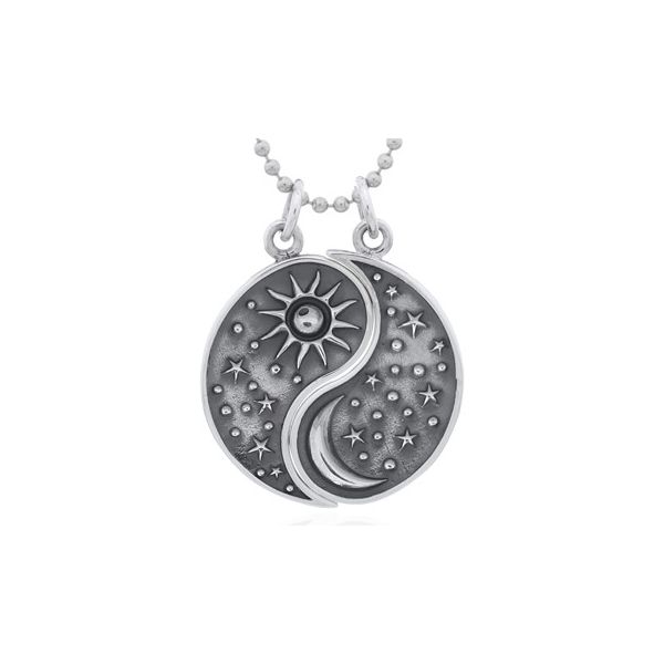 Sterling Silver Sun & Moon Yin Yang Disk Pendant (2 Pendants) Erica DelGardo Jewelry Designs Houston, TX