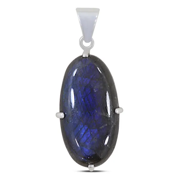 Sterling Silver Labradorite Prong Set Pendant Erica DelGardo Jewelry Designs Houston, TX