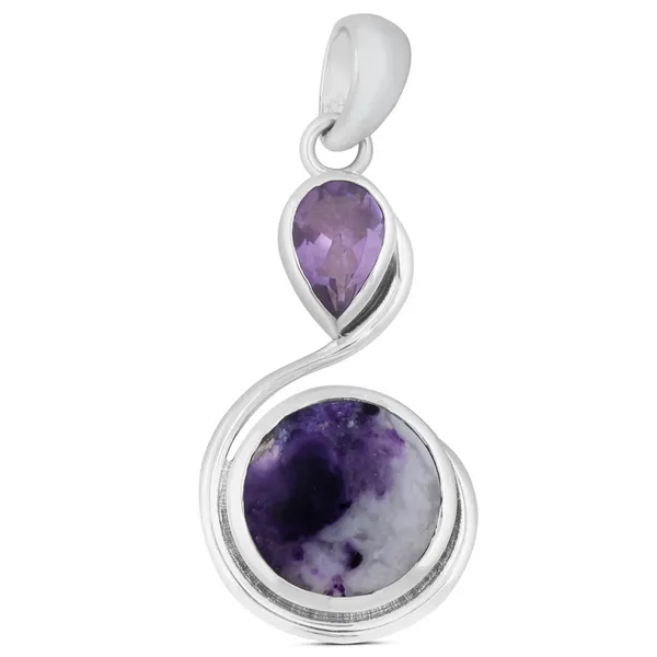 Sterling Silver Morado Opal and Amethyst Medium Pendant Erica DelGardo Jewelry Designs Houston, TX