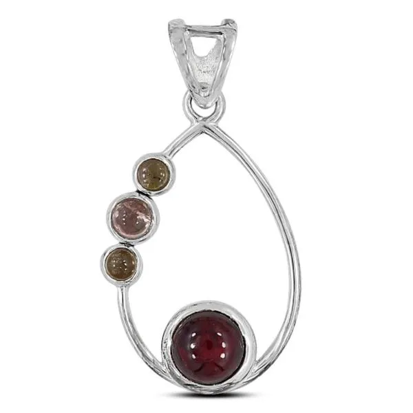 Sterling Silver Multicolor Tourmaline Pendant Erica DelGardo Jewelry Designs Houston, TX