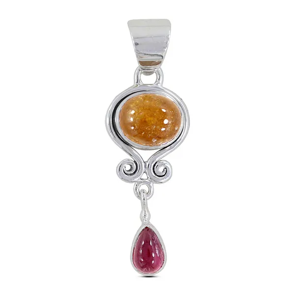 Sterling Silver Two-Stone Pink Tourmaline Pendant Erica DelGardo Jewelry Designs Houston, TX