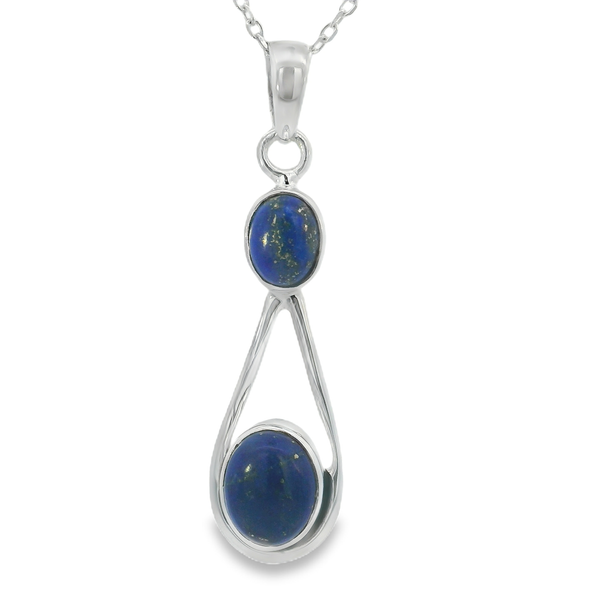 Sterling Silver Lapis Lazuli Droplet Pendant Erica DelGardo Jewelry Designs Houston, TX
