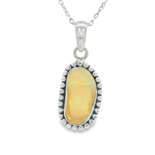 Sterling Silver Ethiopian Opal Organic Pendant Erica DelGardo Jewelry Designs Houston, TX