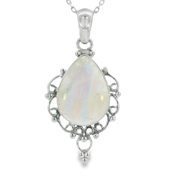 Sterling Silver Rainbow Moonstone Pendant Erica DelGardo Jewelry Designs Houston, TX