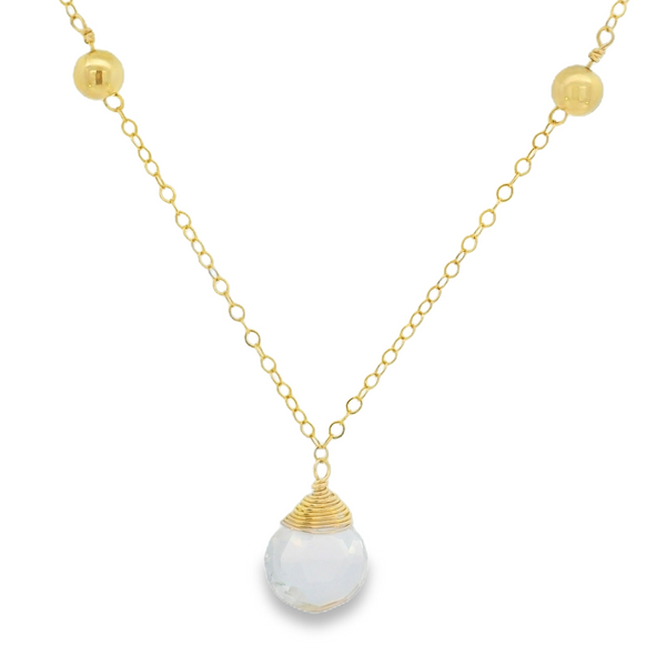 14K Gold Filled Wire Wrapped Quartz Necklace Erica DelGardo Jewelry Designs Houston, TX