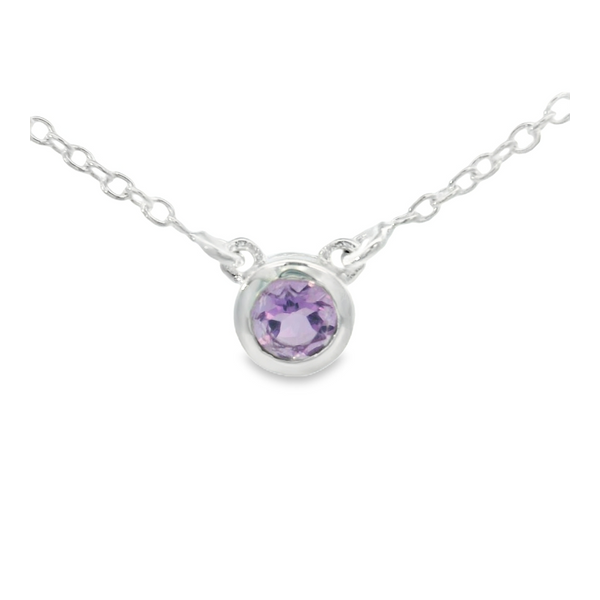 Sterling Silver Amethyst Minimalist Necklace Erica DelGardo Jewelry Designs Houston, TX