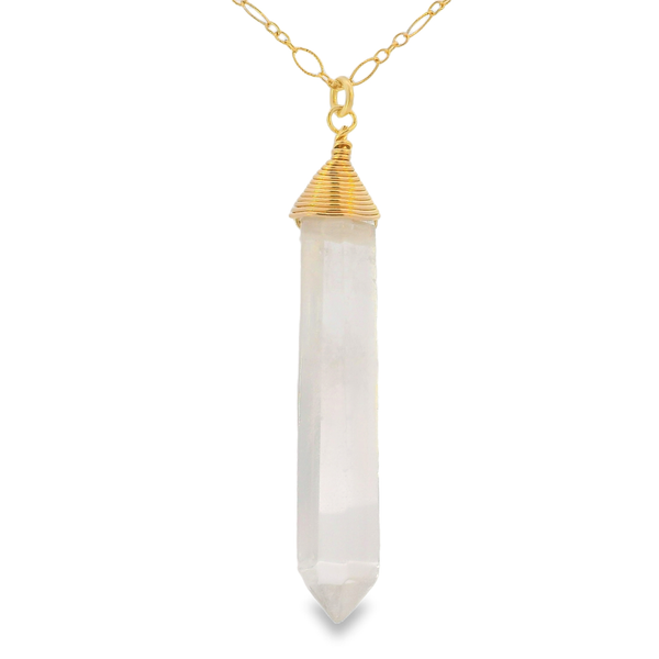 14K Gold Filled Healing Quartz Necklace 18