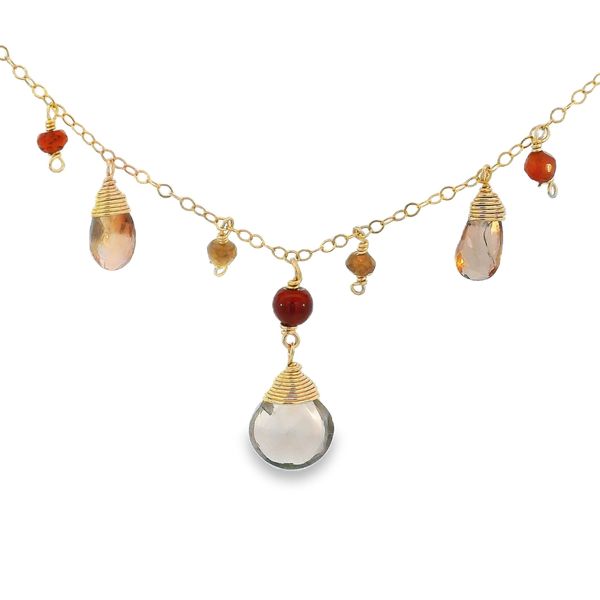 14K Gold Filled Warm Tone Natural Stone Necklace 18