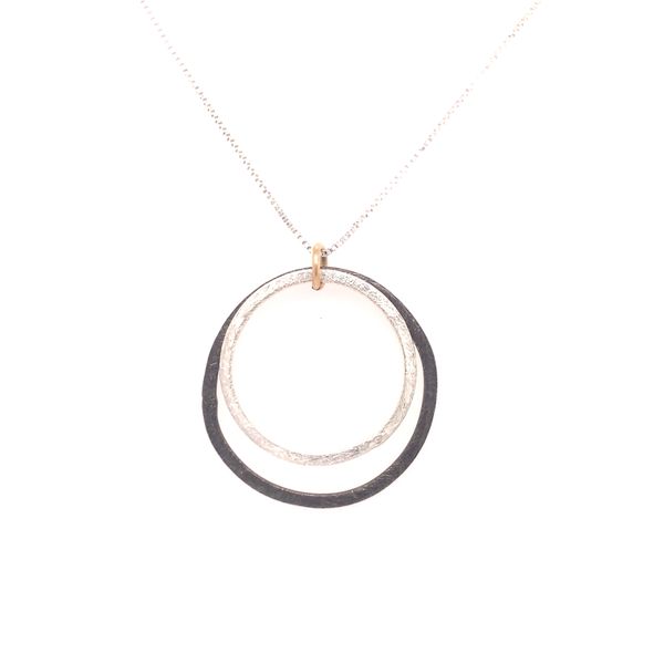 Sterling Silver & Gold-Filled Double Circle Necklace & Sterling Silver Chain Erica DelGardo Jewelry Designs Houston, TX