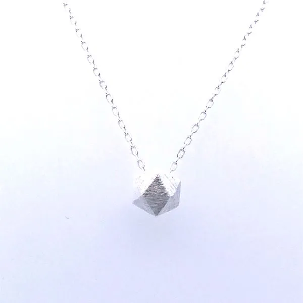 Sterling Silver Geometric Bead Necklace Image 2 Erica DelGardo Jewelry Designs Houston, TX
