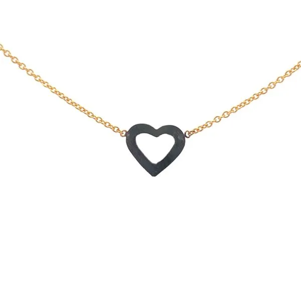 Sterling Silver Two Tone Heart Necklace on GP Chain Erica DelGardo Jewelry Designs Houston, TX