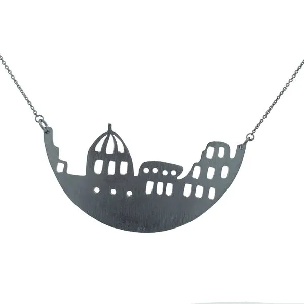 Sterling Silver City Scape Necklace Erica DelGardo Jewelry Designs Houston, TX