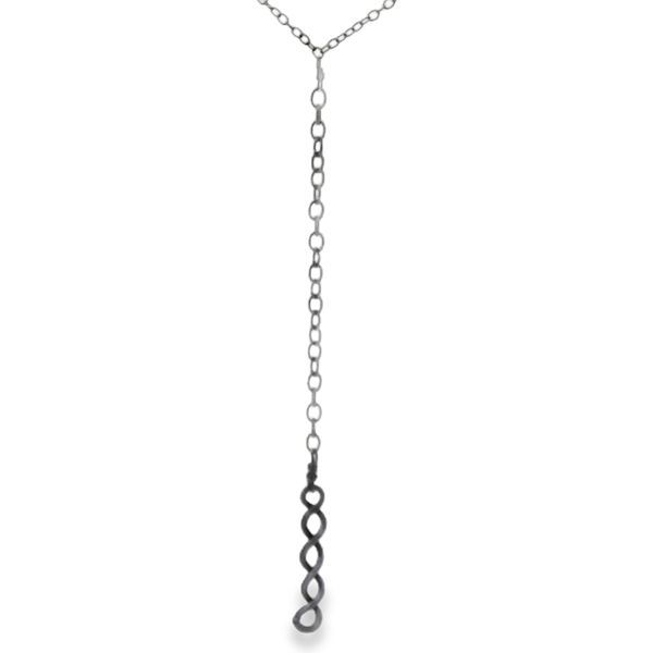 Sterling Silver Black Rhodium Y-Necklace 18
