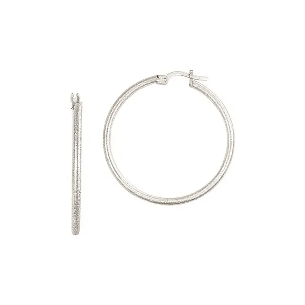 Rhodium Plated SS Satin Finish 30mm Hoops Erica DelGardo Jewelry Designs Houston, TX