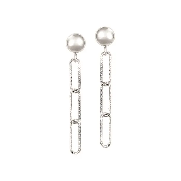 Rhodium Plated SS Paperclip Link Drop Earrings Erica DelGardo Jewelry Designs Houston, TX