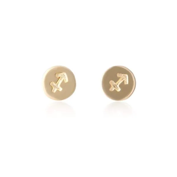 Gold-Plated Sagittarius Earrings Erica DelGardo Jewelry Designs Houston, TX