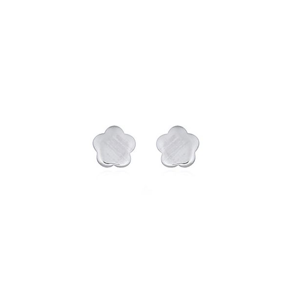 Sterling Silver Flower Outline Earrings Erica DelGardo Jewelry Designs Houston, TX
