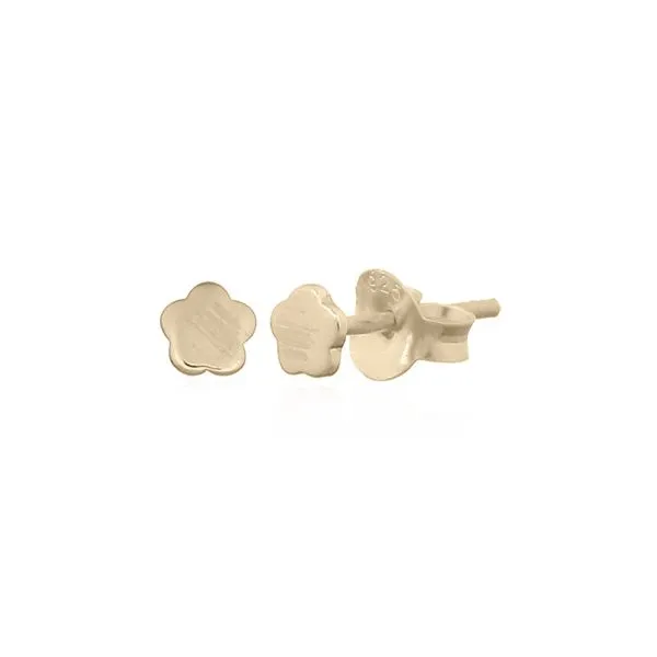 Sterling Silver GP Flower Outline Earrings Image 2 Erica DelGardo Jewelry Designs Houston, TX