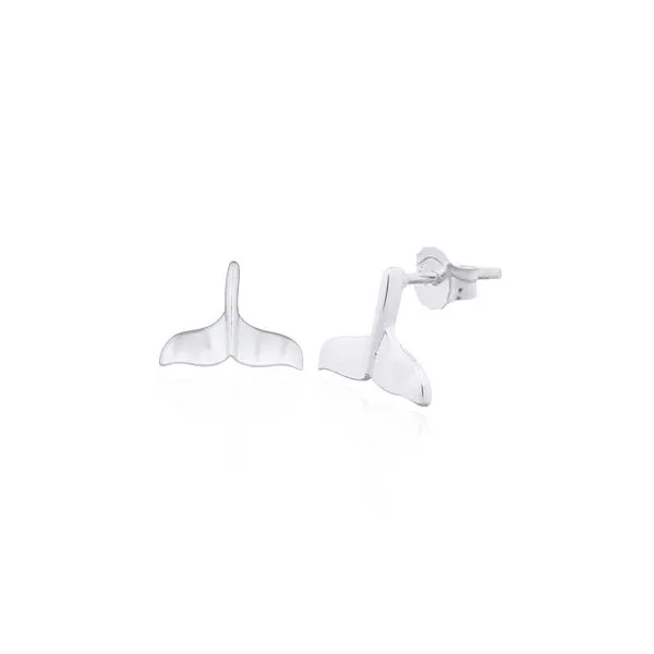 Sterling Silver Large Whale Tail Earrings Image 2 Erica DelGardo Jewelry Designs Houston, TX