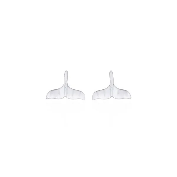 Sterling Silver Large Whale Tail Earrings Erica DelGardo Jewelry Designs Houston, TX