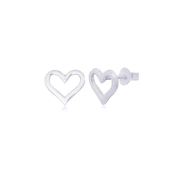 Sterling Silver Open Heart Earrings Image 2 Erica DelGardo Jewelry Designs Houston, TX