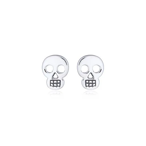 Sterling Silver Small Skull Earrings Erica DelGardo Jewelry Designs Houston, TX