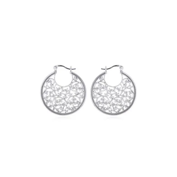 Sterling Silver Large Floral Earrings Erica DelGardo Jewelry Designs Houston, TX