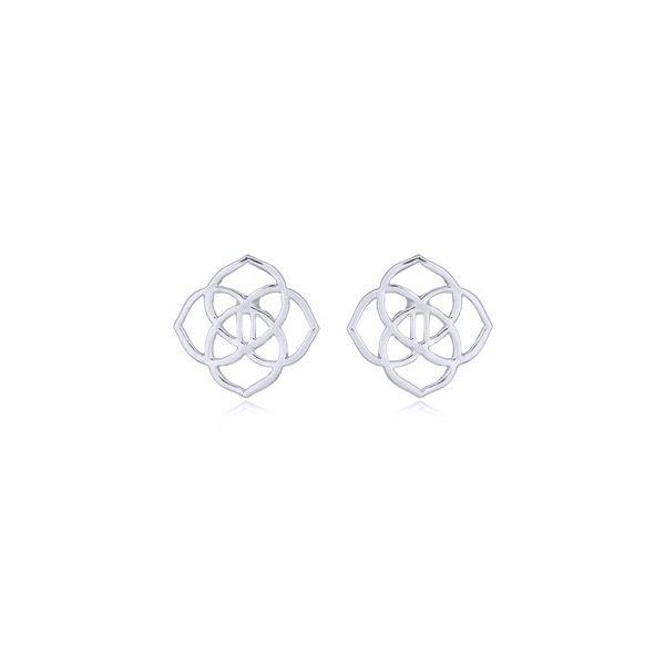 Sterling Silver Geometric Lotus Earrings Erica DelGardo Jewelry Designs Houston, TX