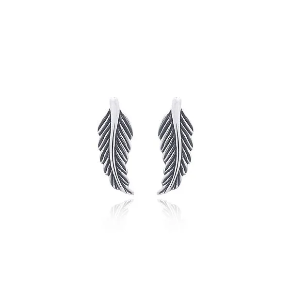 Sterling Silver Feather Earrings Erica DelGardo Jewelry Designs Houston, TX