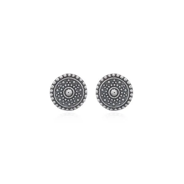 Sterling Silver Milgrain Disk Earrings Erica DelGardo Jewelry Designs Houston, TX