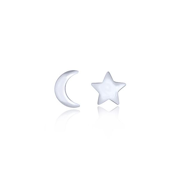 Sterling Silver Moon & Star Earrings Erica DelGardo Jewelry Designs Houston, TX