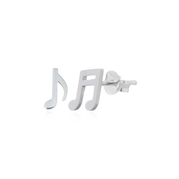Sterling Silver Music Note Earrings Image 2 Erica DelGardo Jewelry Designs Houston, TX
