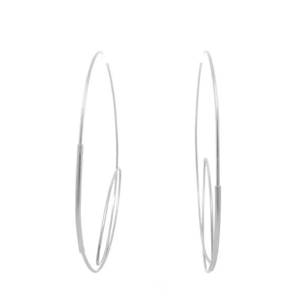 Sterling Silver Extra Large Circle Earrings Image 2 Erica DelGardo Jewelry Designs Houston, TX