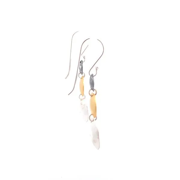 Sterling Silver 3 Tone Textured Drop Earrings Image 5 Erica DelGardo Jewelry Designs Houston, TX