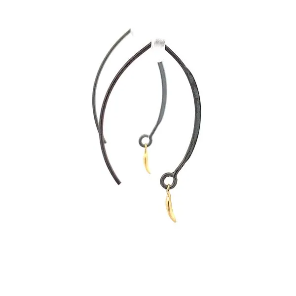 Sterling Silver Two Tone Leaf Drop Earrings Image 5 Erica DelGardo Jewelry Designs Houston, TX