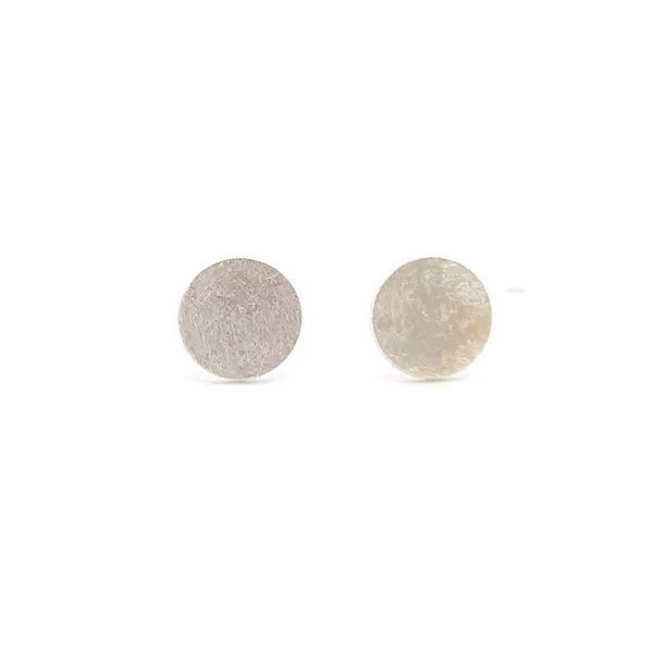 Sterling Silver Flat Disk Earrings Image 2 Erica DelGardo Jewelry Designs Houston, TX