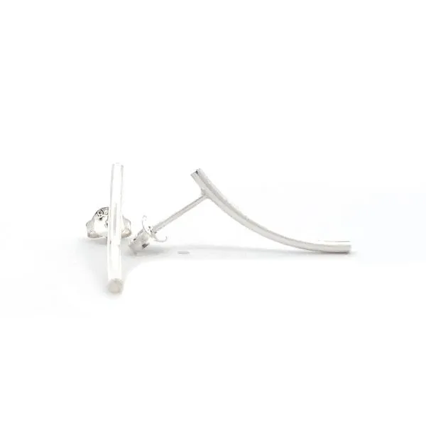 Sterling Silver Curved Bar Earrings Erica DelGardo Jewelry Designs Houston, TX