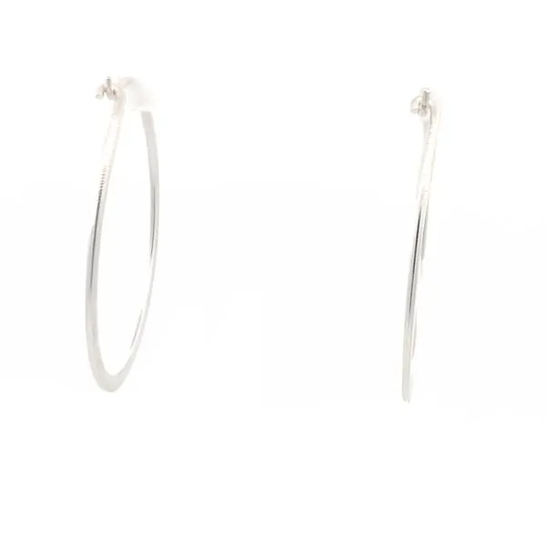 Sterling Silver Flat Hoops Image 3 Erica DelGardo Jewelry Designs Houston, TX