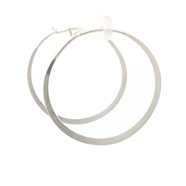Sterling Silver Flat Hoops Image 4 Erica DelGardo Jewelry Designs Houston, TX