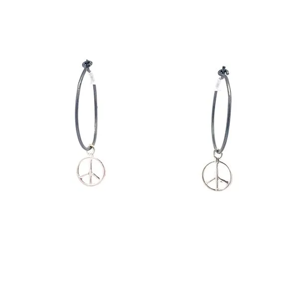 Sterling Silver Peace Dangle Earrings Image 3 Erica DelGardo Jewelry Designs Houston, TX