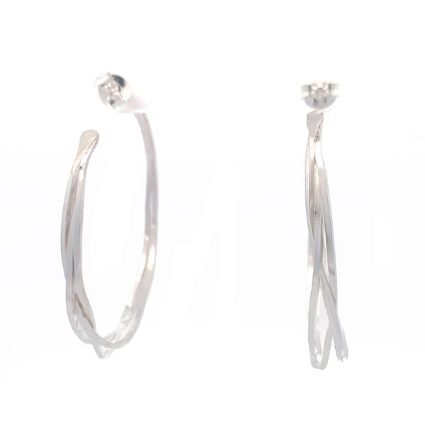 Sterling Silver Large Braided 3/4 Hoops Image 3 Erica DelGardo Jewelry Designs Houston, TX