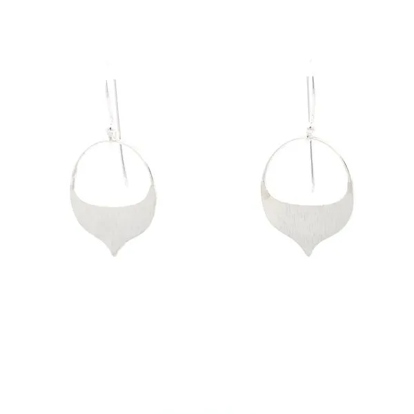 Sterling Silver Small Half Drop Earrings Erica DelGardo Jewelry Designs Houston, TX