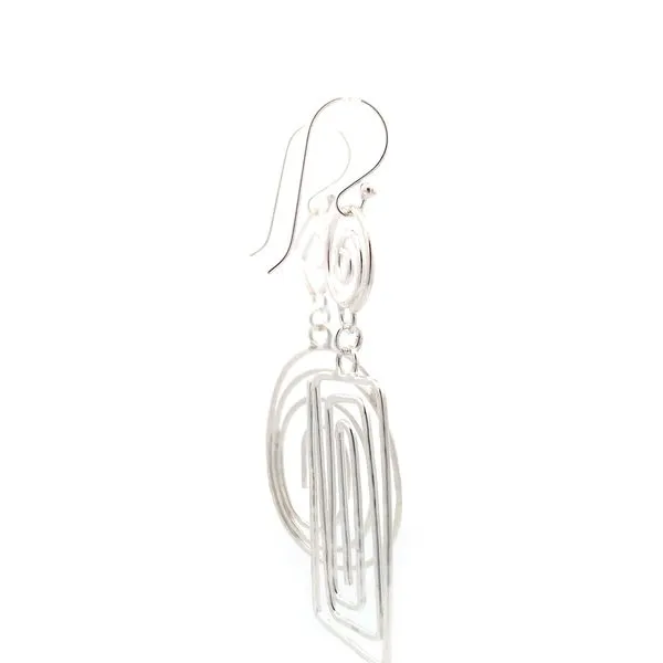 Sterling Silver Abstract Swirl Earrings Image 5 Erica DelGardo Jewelry Designs Houston, TX